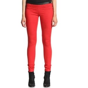 NWT Helmut Lang Neon Red Coated Pants 29 Mid Rise